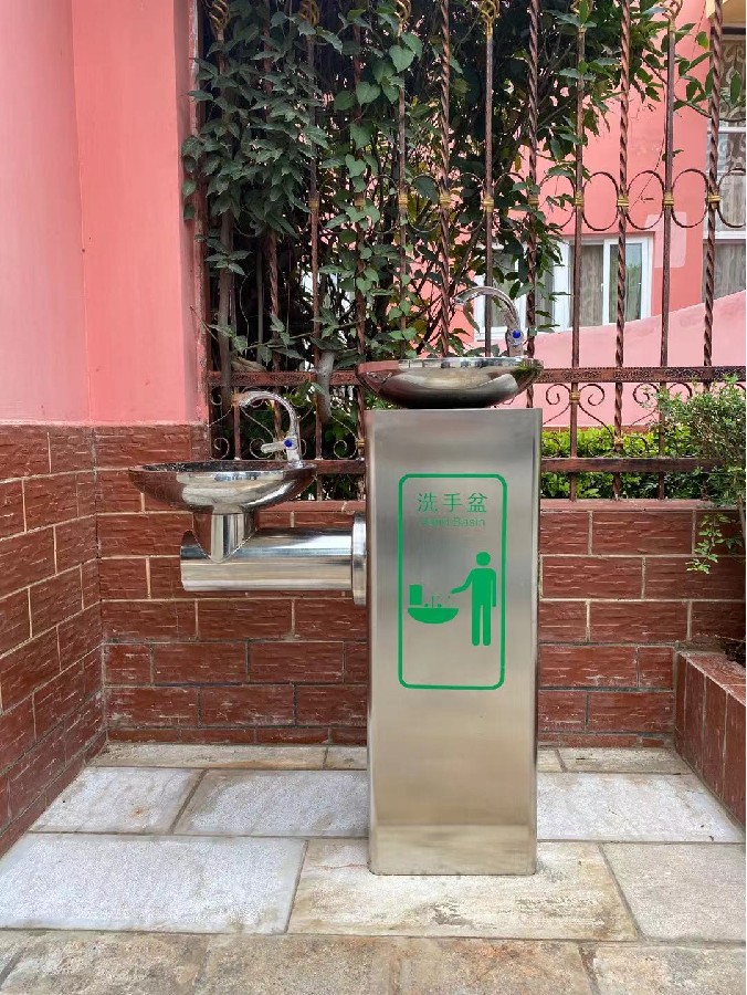 户外公共洗手台-智能感应出水